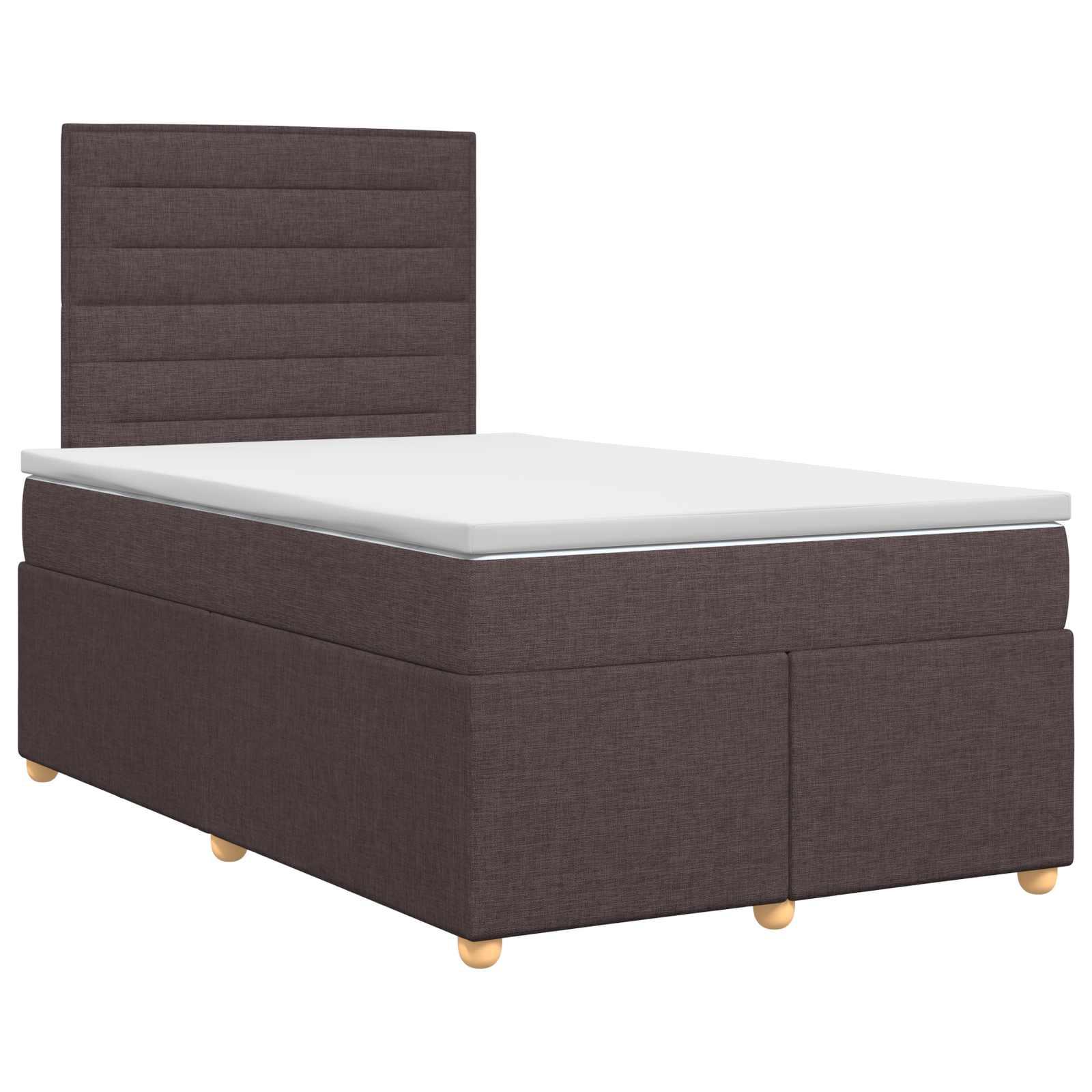 Boxmadras med topmadras 120 x 200 cm mørk brun stof