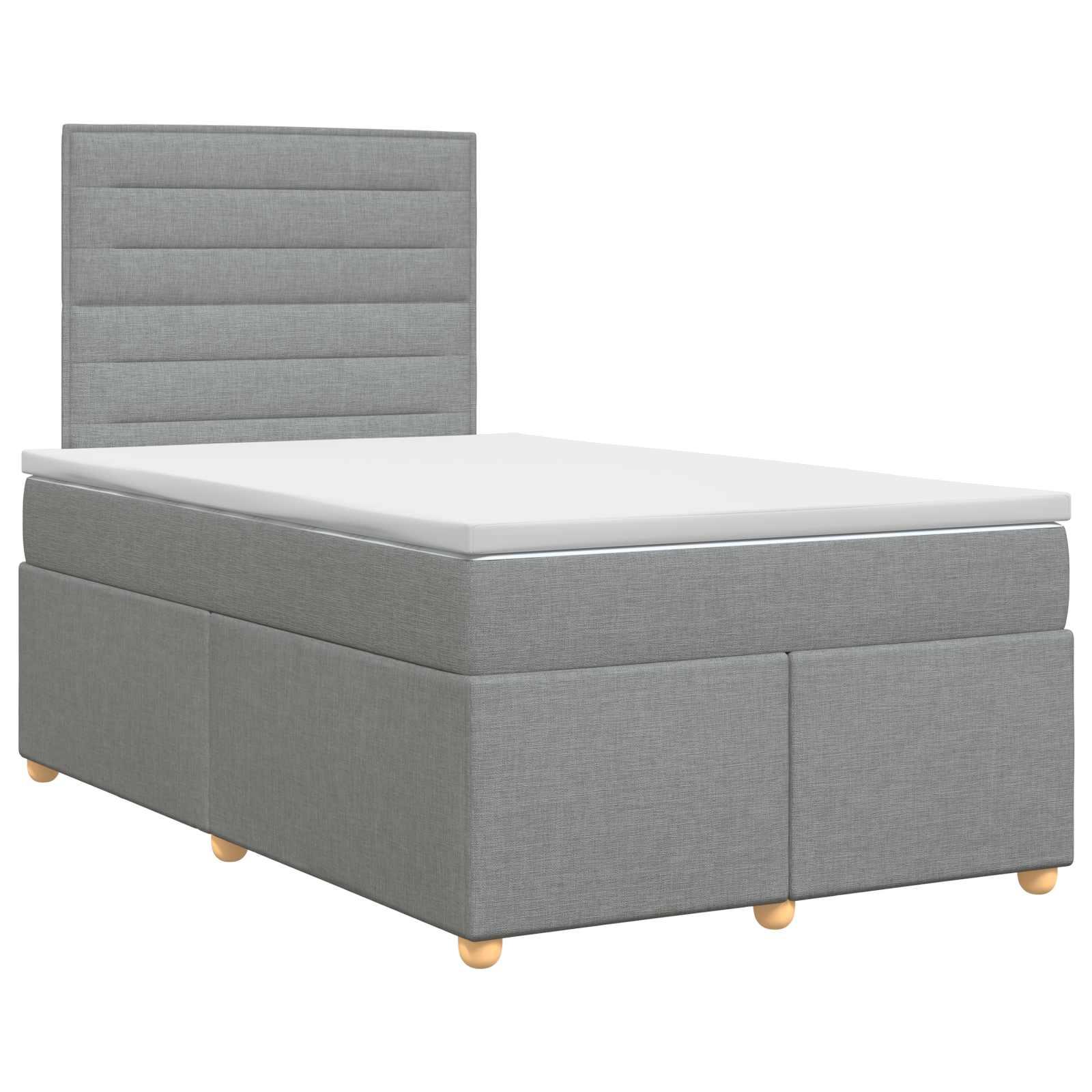 Boxmadras seng med topmadras 120 x 200 cm i stof - lysegrå