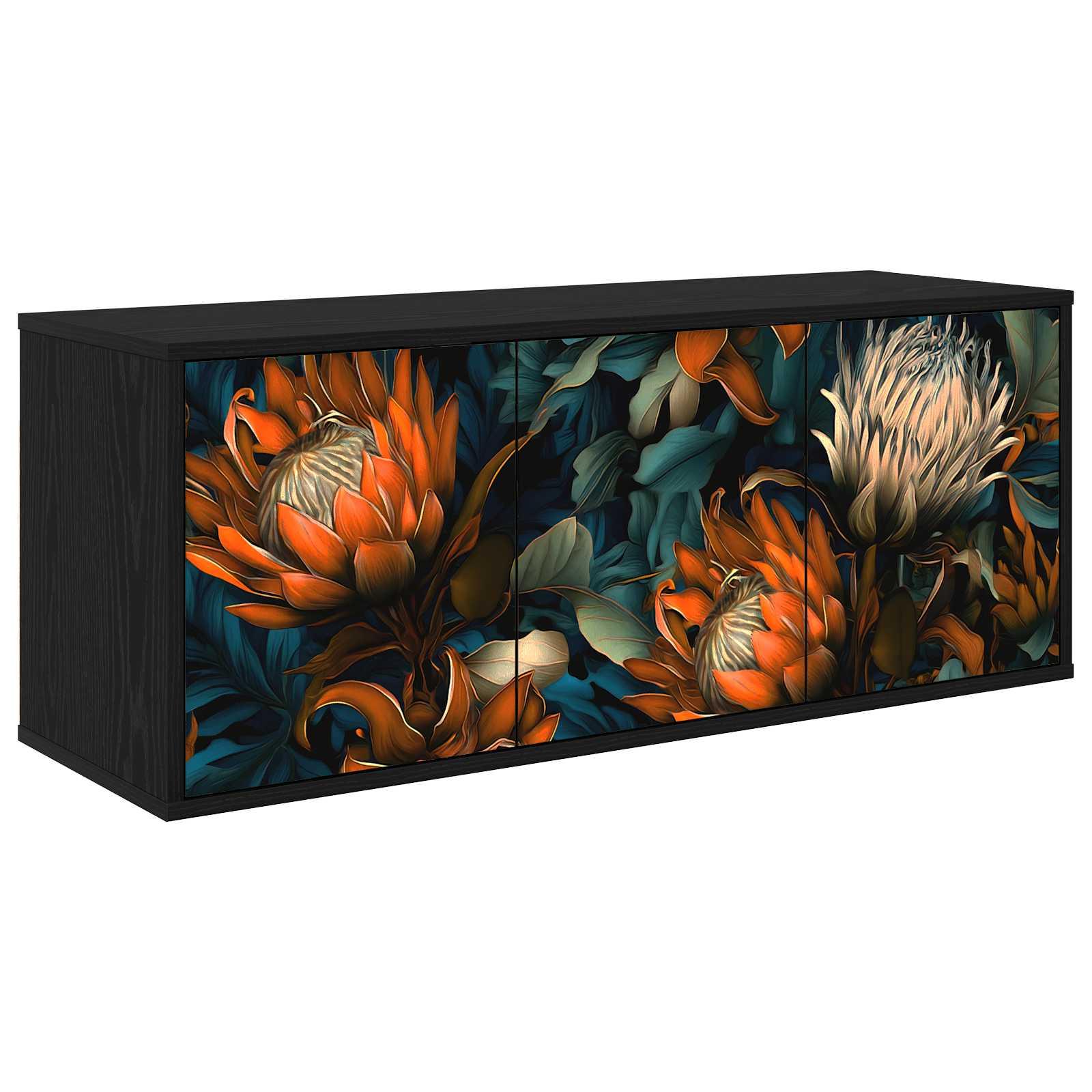 Væghængt TV-skab LOCHEM 102 x 33 x 40 cm sort eg