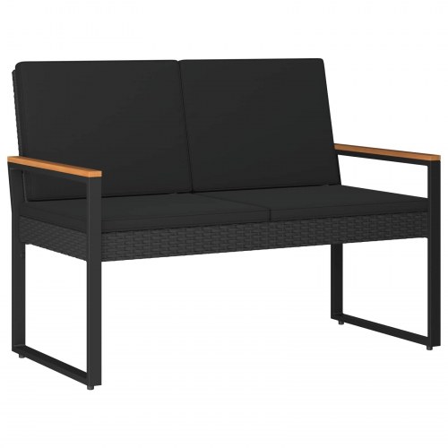 Udendørs 2-personers havebænk i polyrattan 107 x 61 x 80 cm - sort