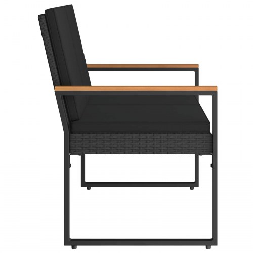 Udendørs 2-personers havebænk i polyrattan 107 x 61 x 80 cm - sort