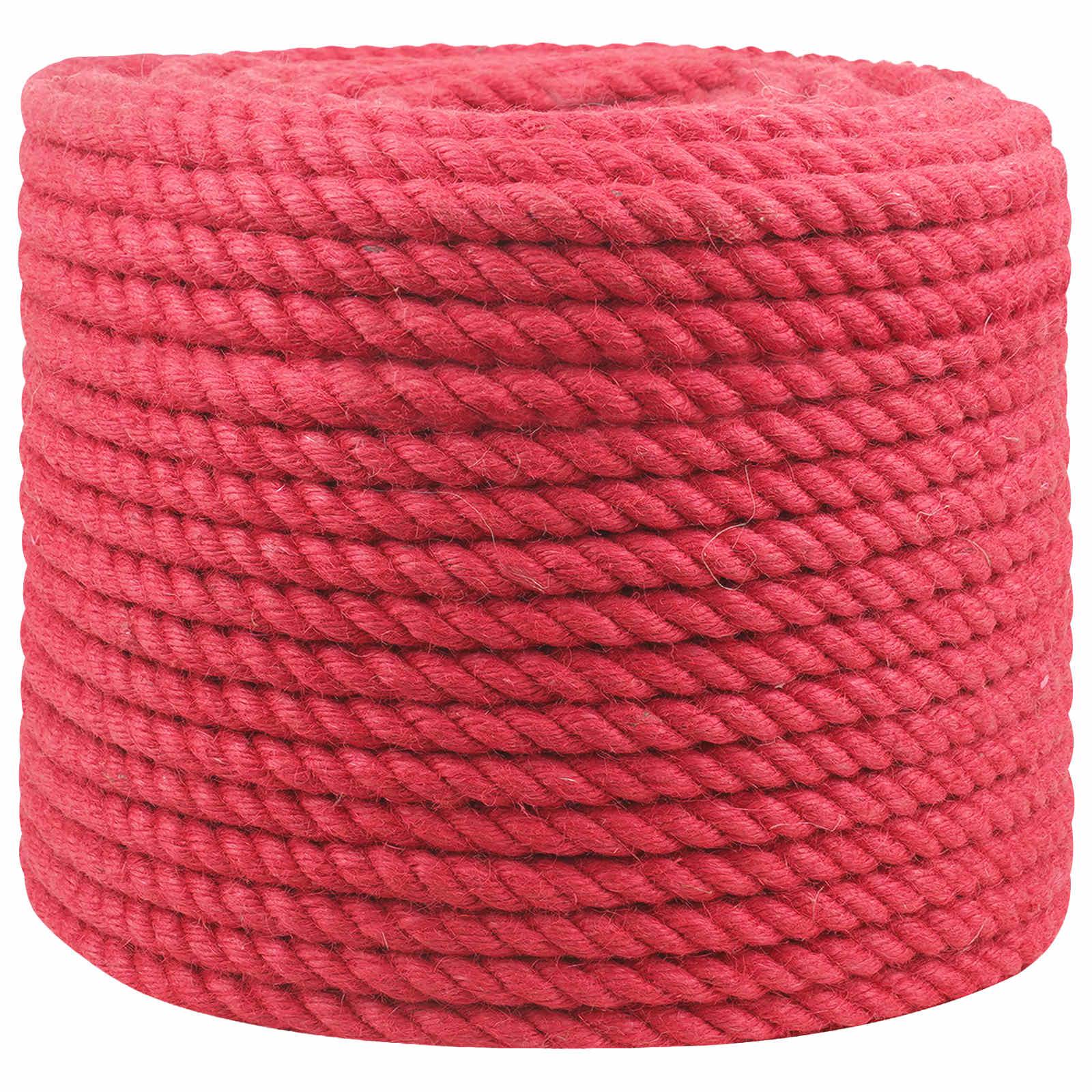 Jute reb 14 mm rød 25 m - 100% Tossa jute