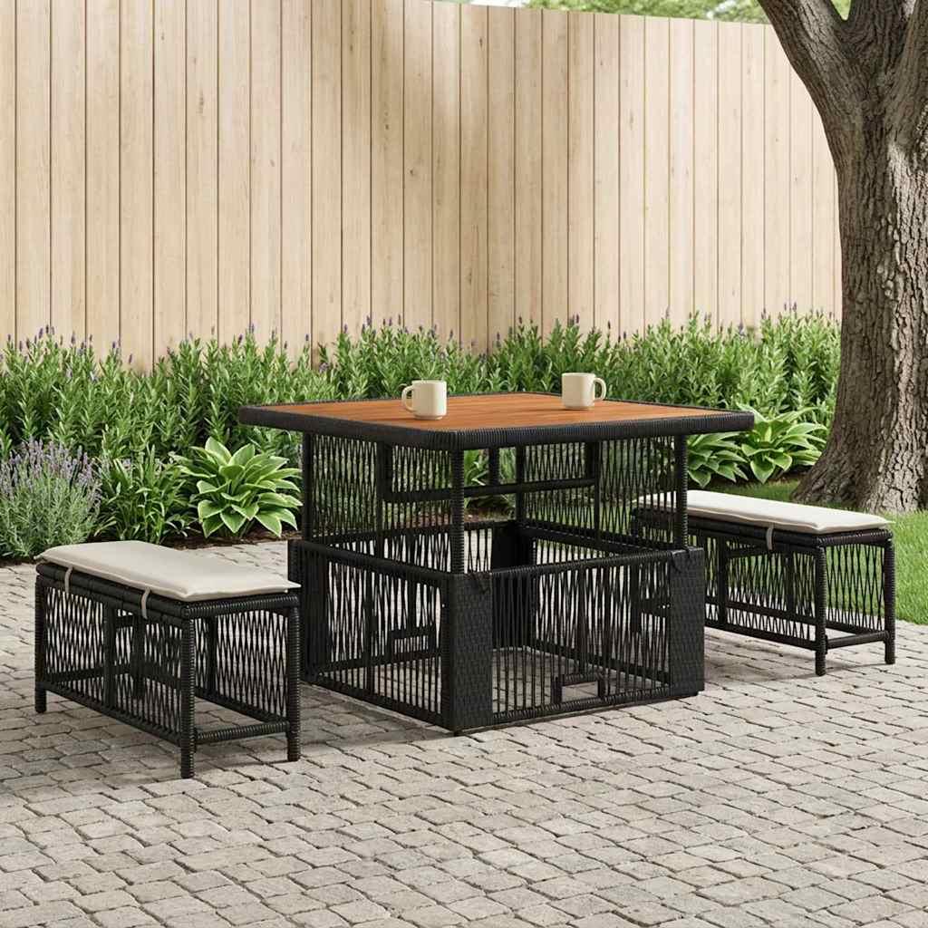 Have spisebordssæt 3 dele i beige og creme polyrattan