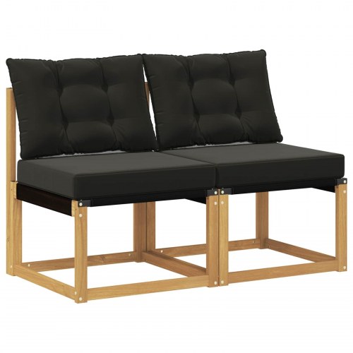 2 stk. udendørs mellem sofa i massivt akacietræ med Textilene-stof
