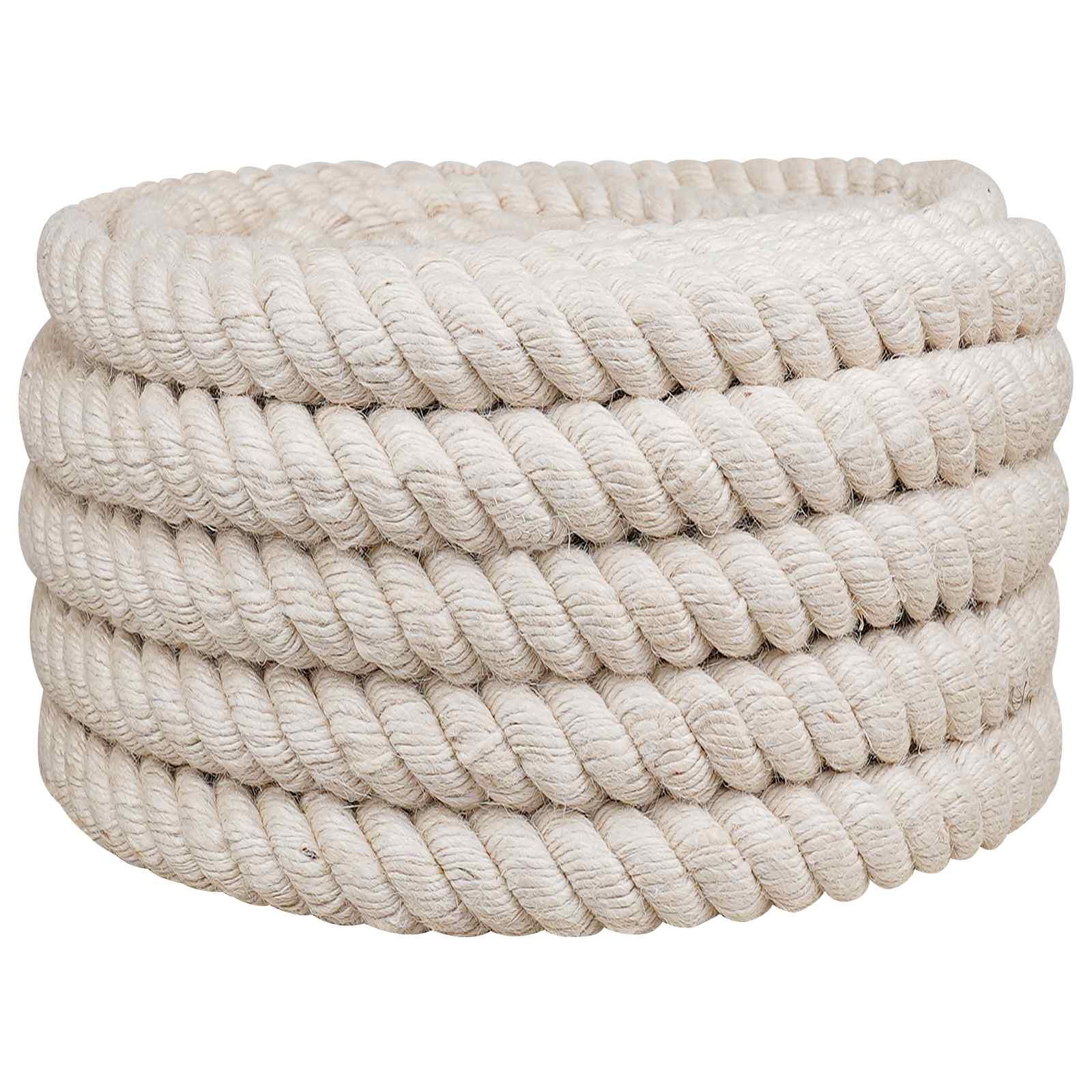 Jute reb 40 mm hvid 5 m - 100% Tossa jute