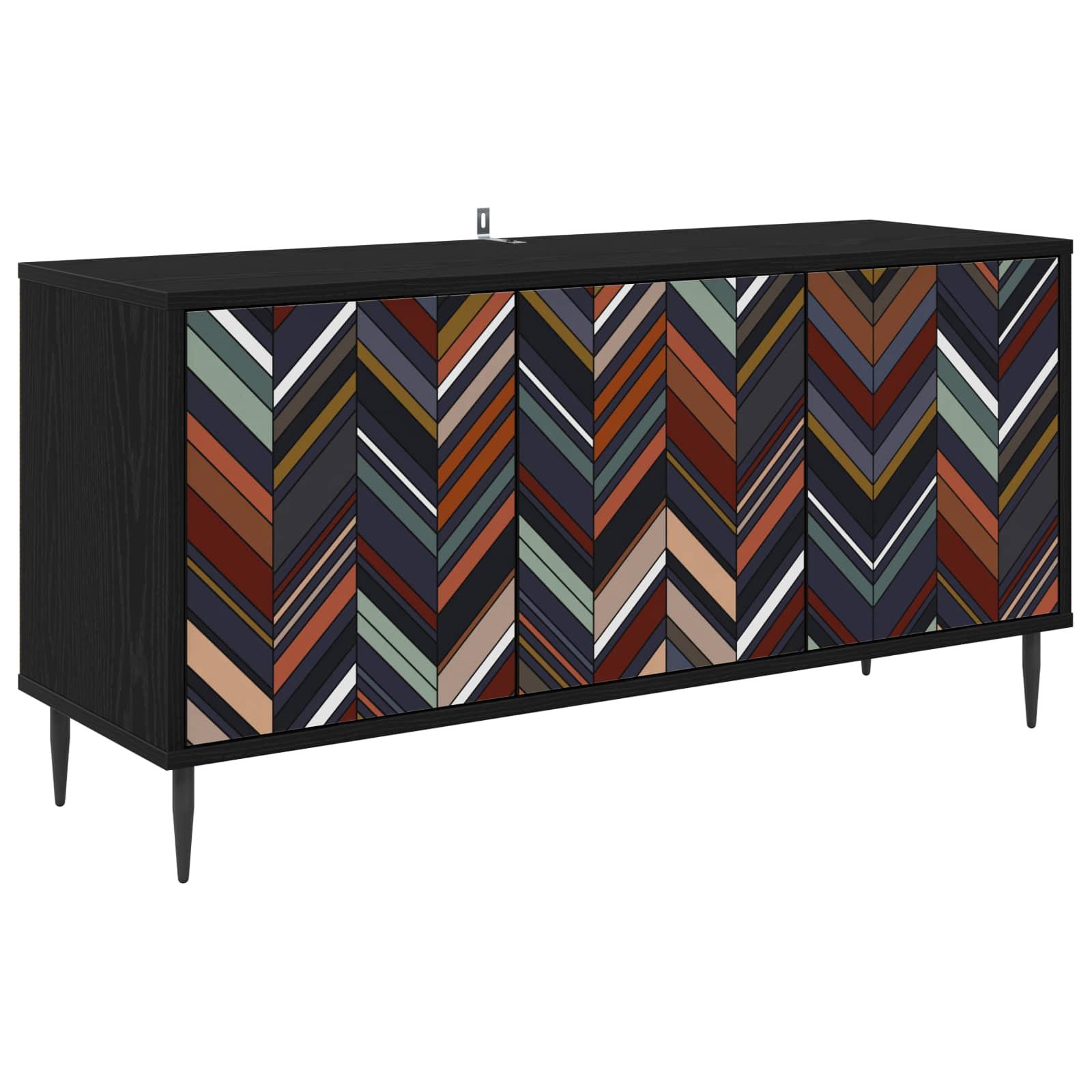 TV-skab OMMEN 102 x 33 x 51 cm i sort eg med 3 døre