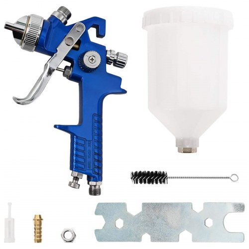 HVLP malerspraypistol 600 ml med 1,4 mm dyse - blå og hvid