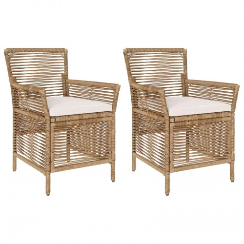 Udestole 2 stk. i beige og creme polyrattan