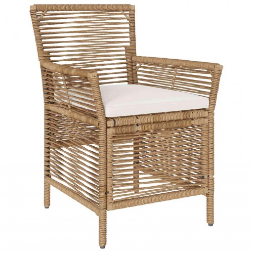 Udestole 2 stk. i beige og creme polyrattan