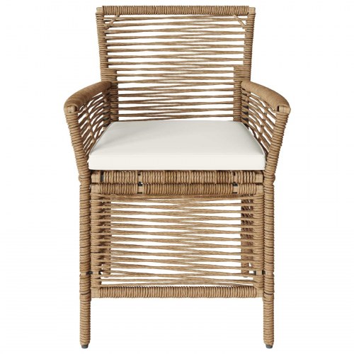 Udestole 2 stk. i beige og creme polyrattan
