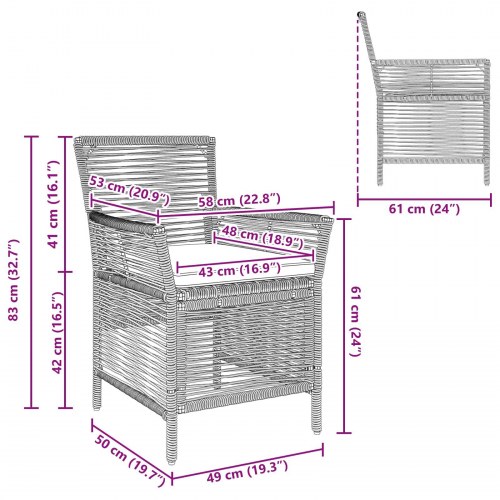 Udestole 2 stk. i beige og creme polyrattan