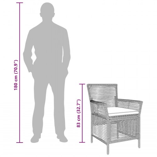 Udestole 2 stk. i beige og creme polyrattan