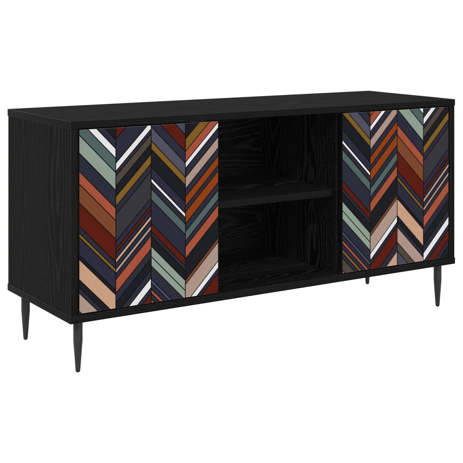 TV-skab OMMEN 102 x 33 x 51 cm i sort eg med 2 låger