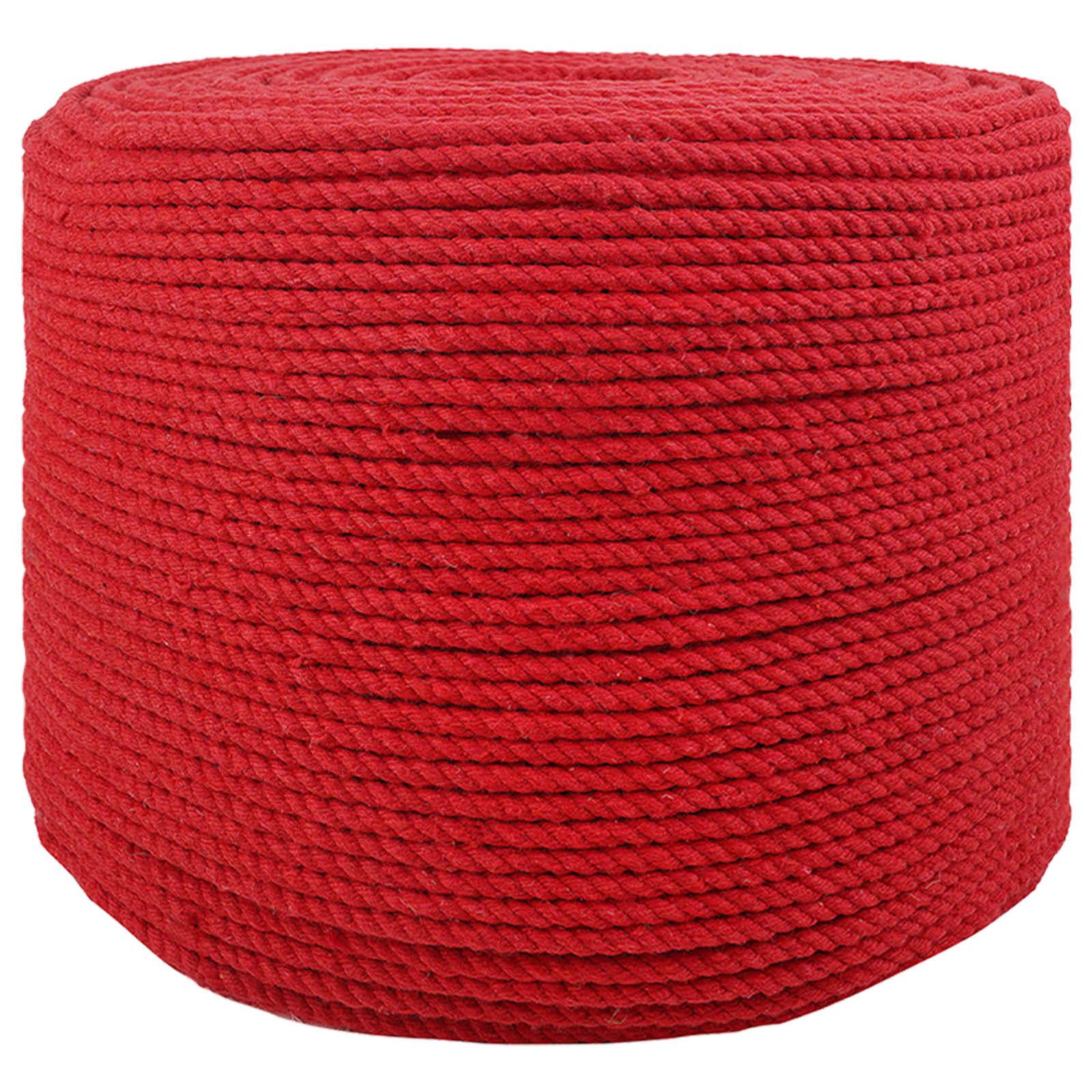 Bomuldssnor 4 mm 250 m rød - 100% bomuld