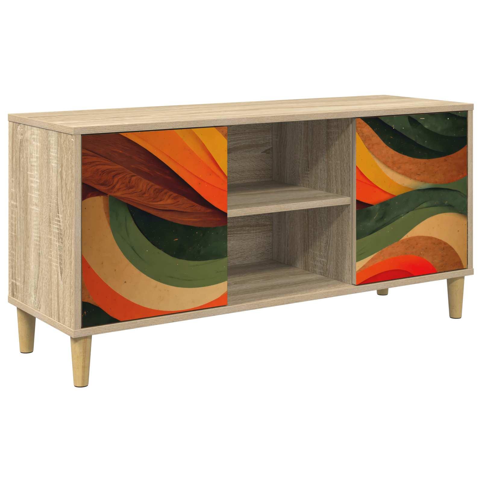 TV-skab BONN 102 x 33 x 50 cm i sonoma-eg med 2 låger