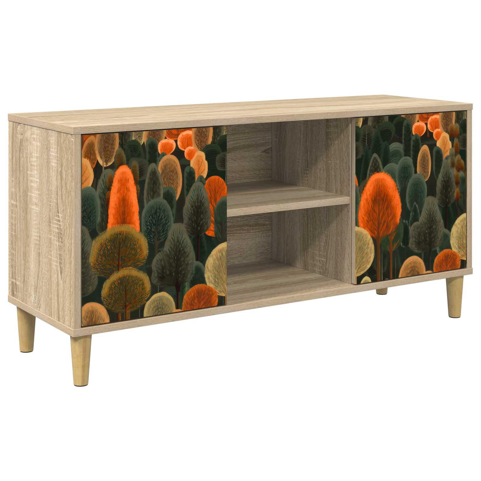 TV-skab ZAANDAM 102 x 33 x 50 cm i sonoma-eg med 2 låger
