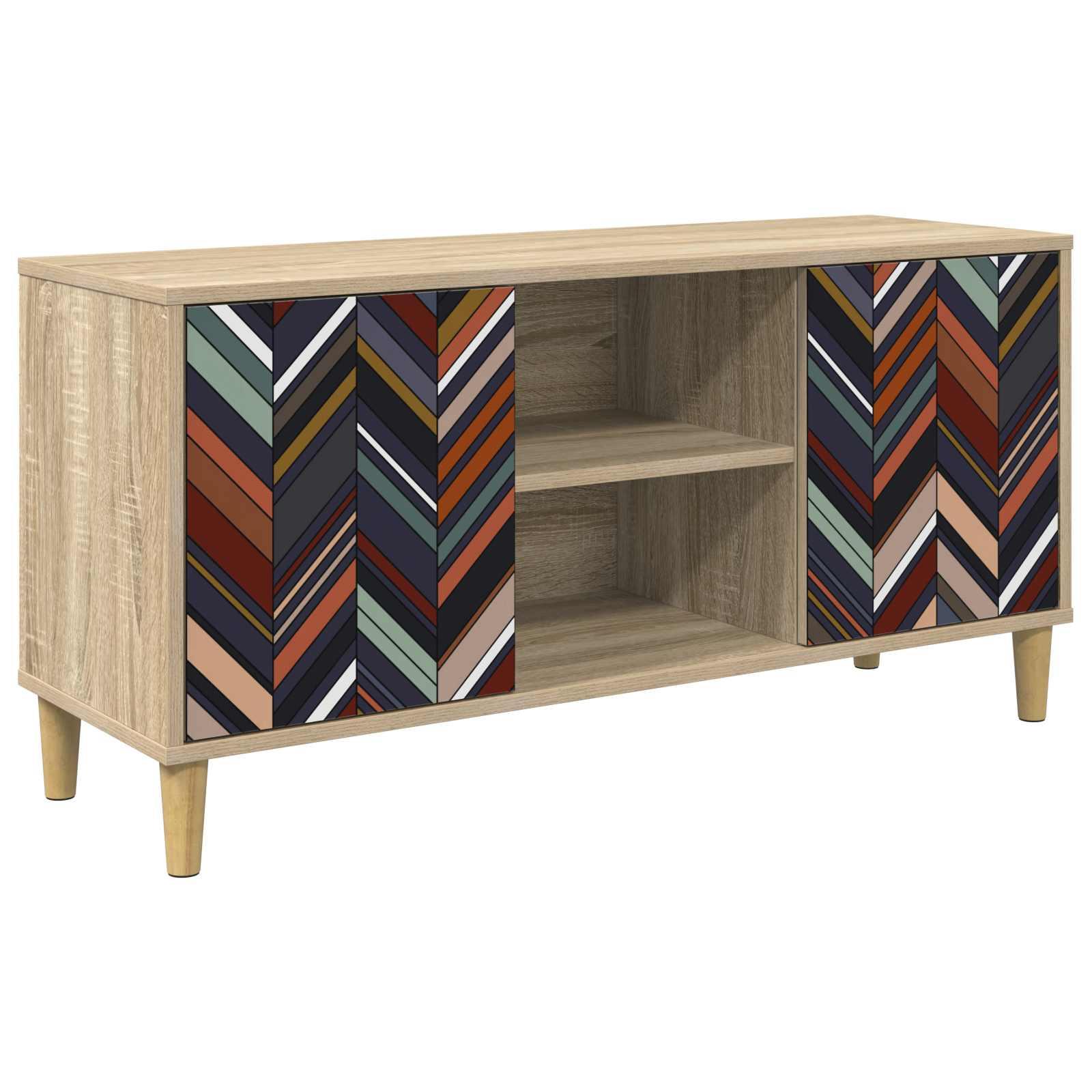 TV-skab OMMEN 102 x 33 x 50 cm i sonoma-eg med mønstrede låger