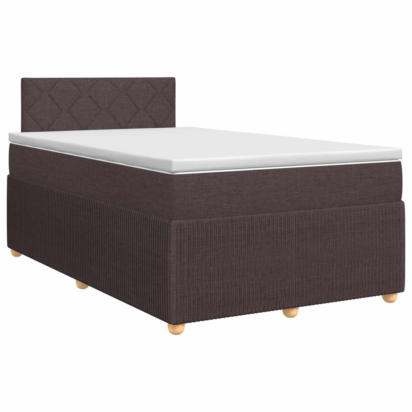 Madras med topmadras og justerbar sengegavl 120 x 190 cm - mørk brun