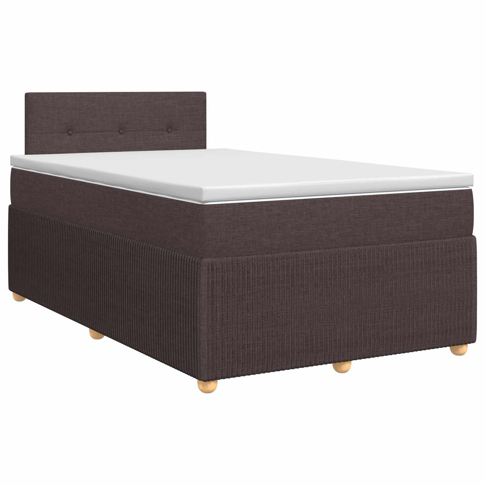 Madras med topmadras og justerbar sengegavl 120 x 190 cm mørk brun