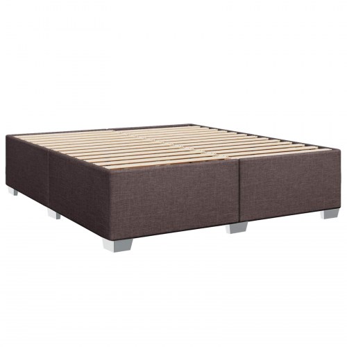 Boksmadras med topmadras 200 x 200 cm mørk brun stof