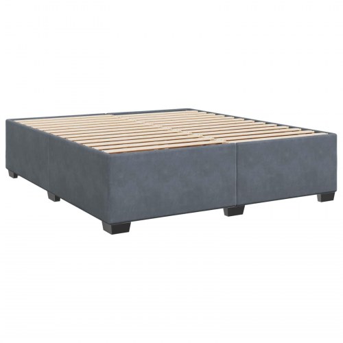 Boksmadras seng med topmadras 180 x 200 cm mørkegrå fløjl