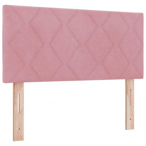 Ottoman seng med madras 120 x 200 cm i lyserød fløjl