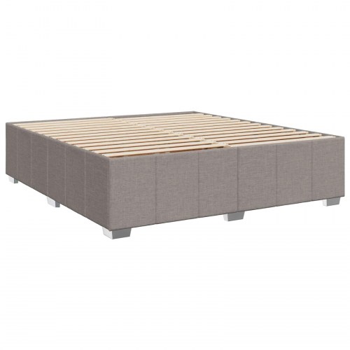 LED boksmadrasseng med madras 180 x 200 cm - gråbrun stof