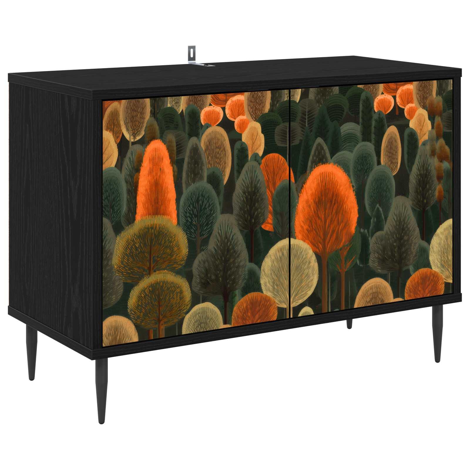 TV-skab ZAANDAM 69 x 33 x 50,5 cm i sort eg med 2 låger