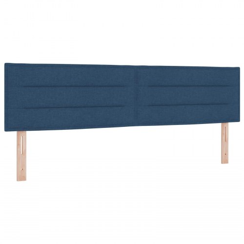 Boksmadras med topmadras og hovedgærde 180 x 200 cm blå stof