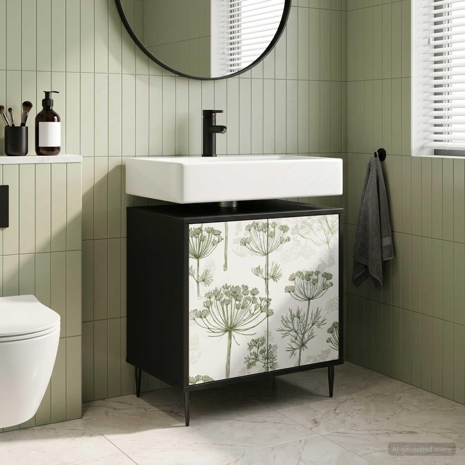 vidaXL Badeværelsesskab GOTHA Sort eg 60 x 40 x 61 cm Konstrueret træ