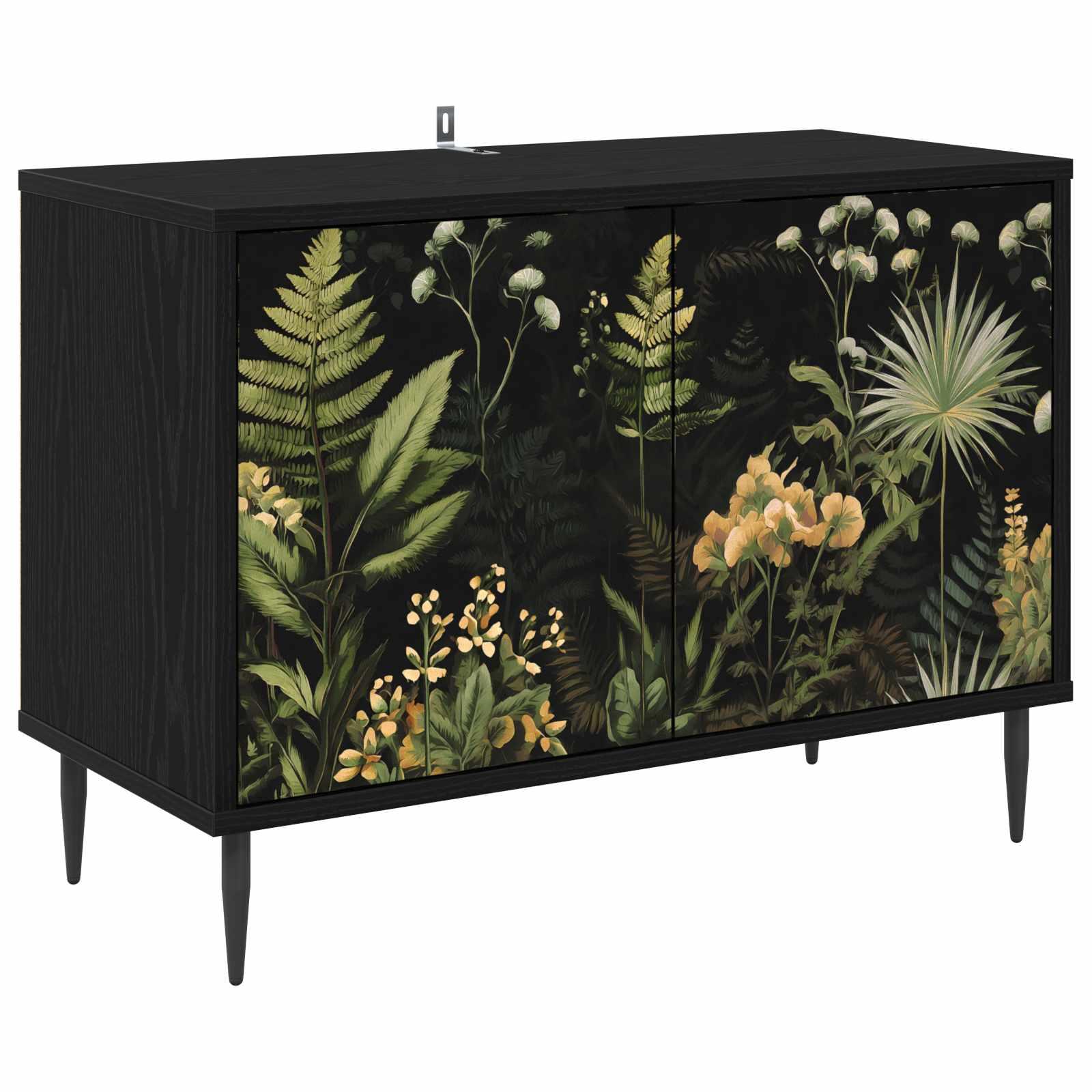 TV-skab i sort eg 69 x 33 x 50,5 cm med 2 låger