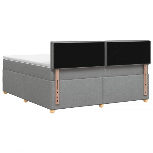 Boxspring seng med topmadras lysegrå 140 x 190 cm stof
