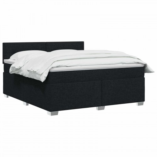 Kontinentalseng med topmadras og justerbar hovedgavl 160 x 200 cm - sort stof