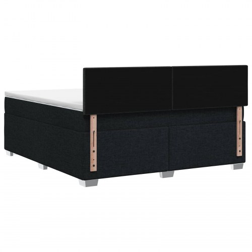Kontinentalseng med topmadras og justerbar hovedgavl 160 x 200 cm - sort stof