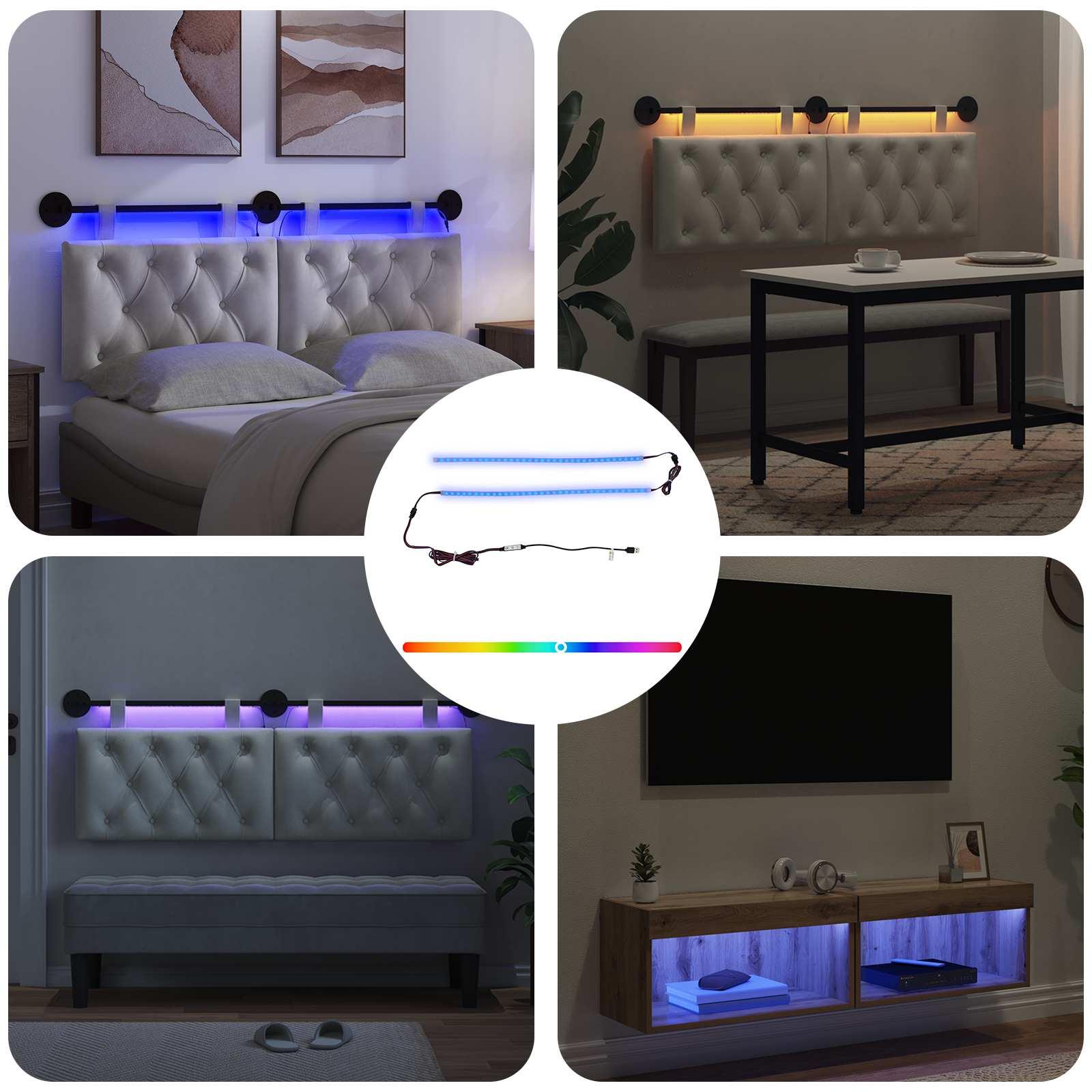LED strip 110 cm flerfarvet i PVC med USB