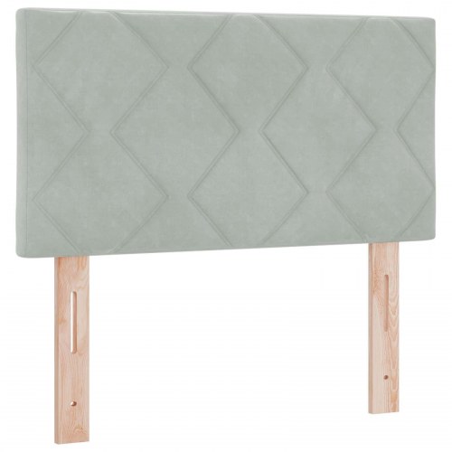 Ottoman seng med madras 80 x 200 cm i lysegrå fløjl
