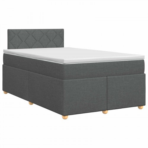 Boxspring seng med topmadras 120 x 200 cm mørkegrå stof