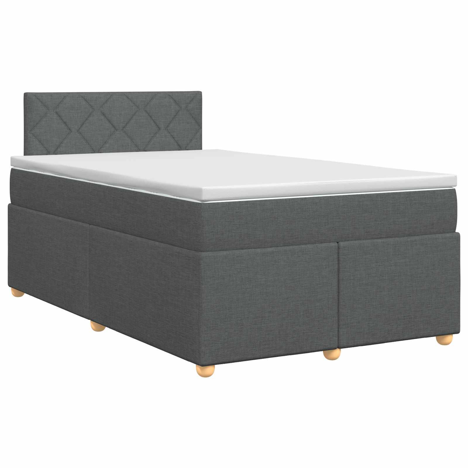 Boxspring seng med topmadras 120 x 200 cm mørkegrå stof