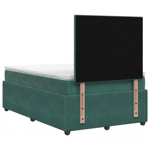 Boxmadras med topmadras 120 x 200 cm mørkegrøn fløjl