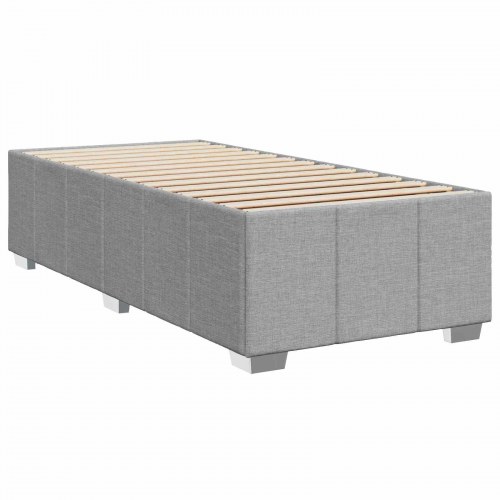 Boksmadras seng med topmadras 100 x 200 cm lysegrå stof