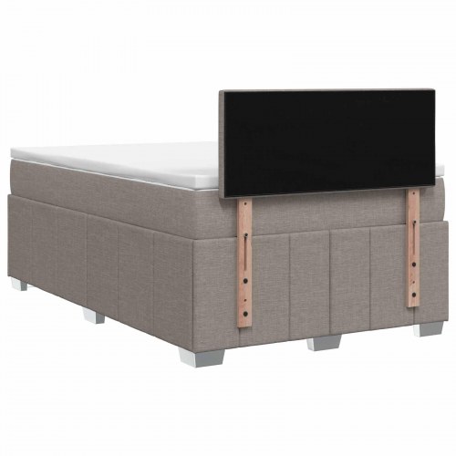 Boxmadras seng med topmadras og LED gråbrun 120 x 190 cm