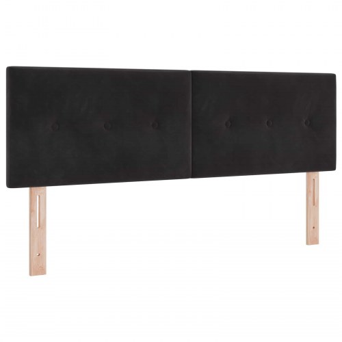 Kontinentalseng med madras og LED 140 x 200 cm sort velour