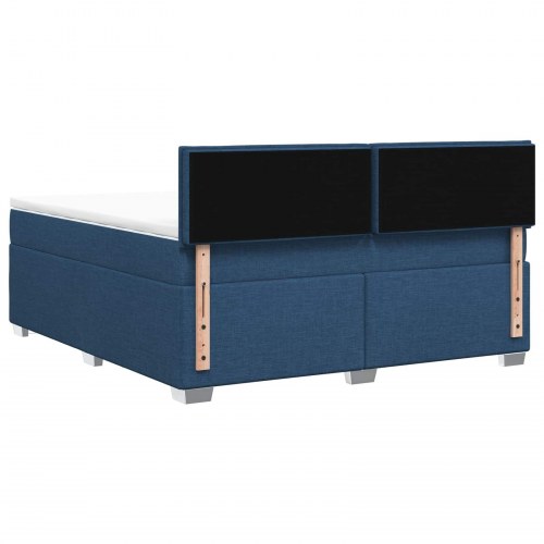 Boxmadras med topmadras og justerbar hovedgavl 140 x 200 cm blå