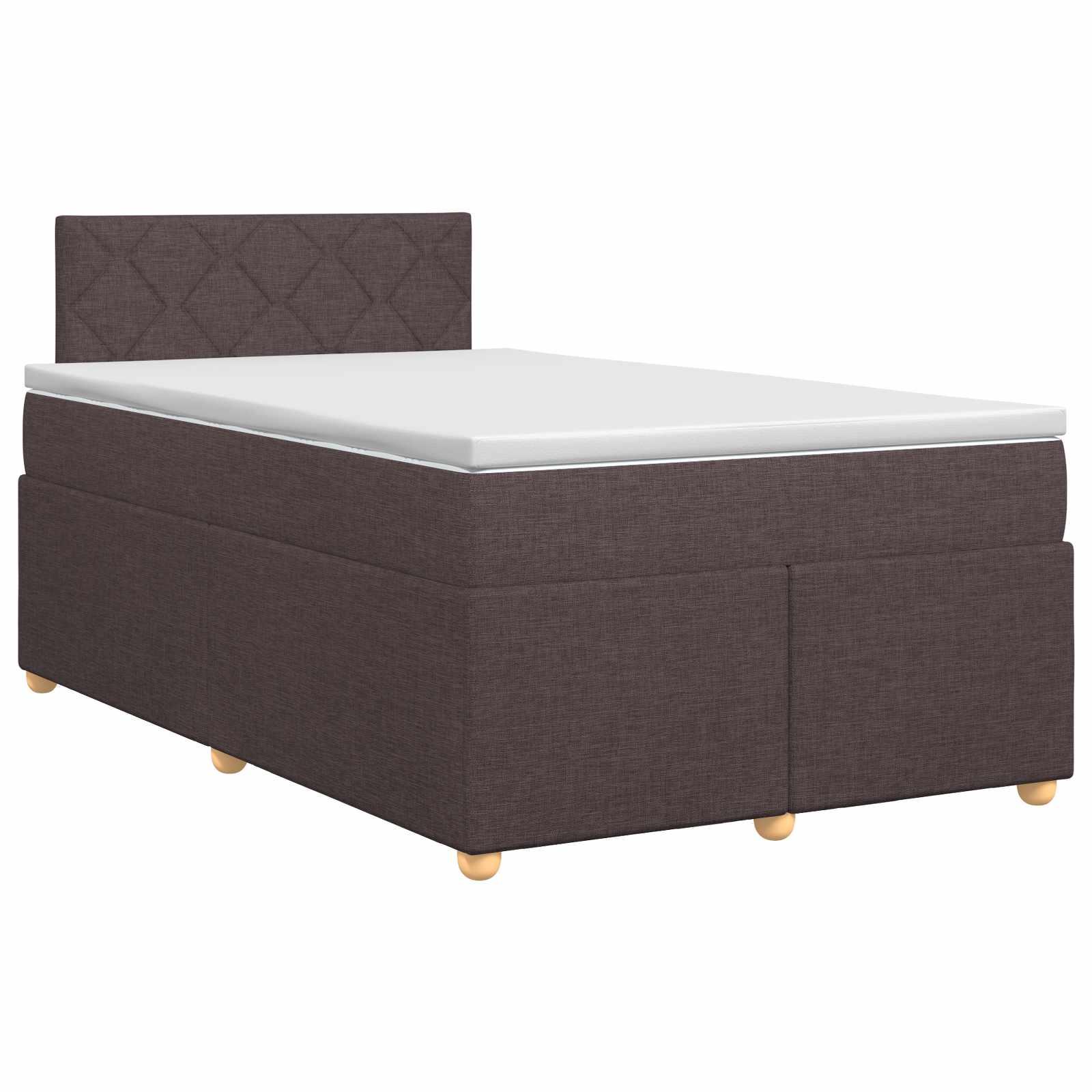 Boxspring seng med madras og topmadras 120 x 190 cm mørk brun stof