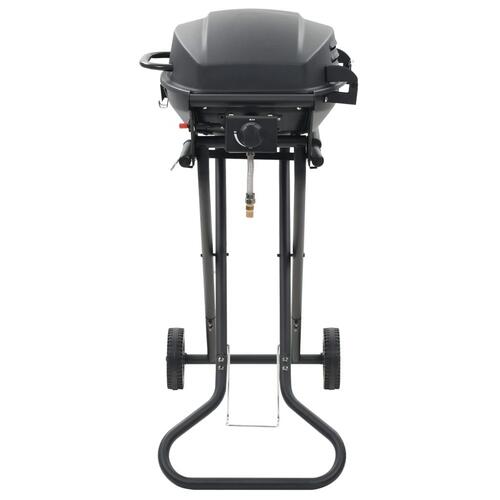 Transportabel gasgrill med madlavningszone sort