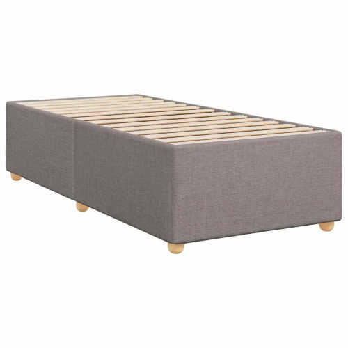 Boxmadras med topmadras 100 x 200 cm gråbrun stof