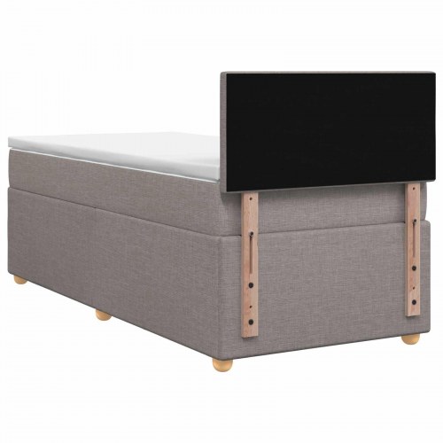 Boxmadras med topmadras 100 x 200 cm gråbrun stof
