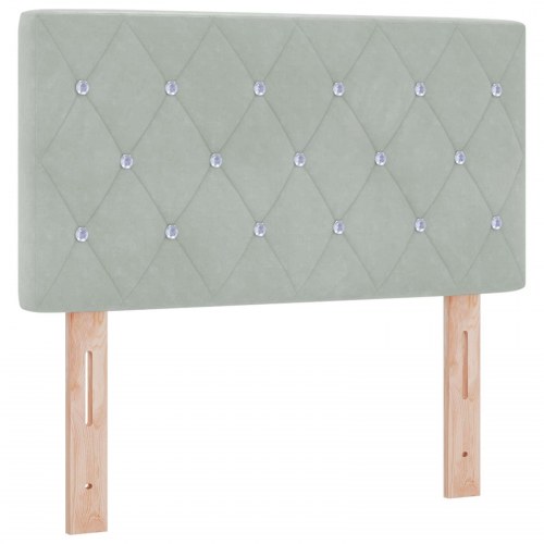 Ottoman seng med madras og LED 80 x 200 cm - lysegrå velour