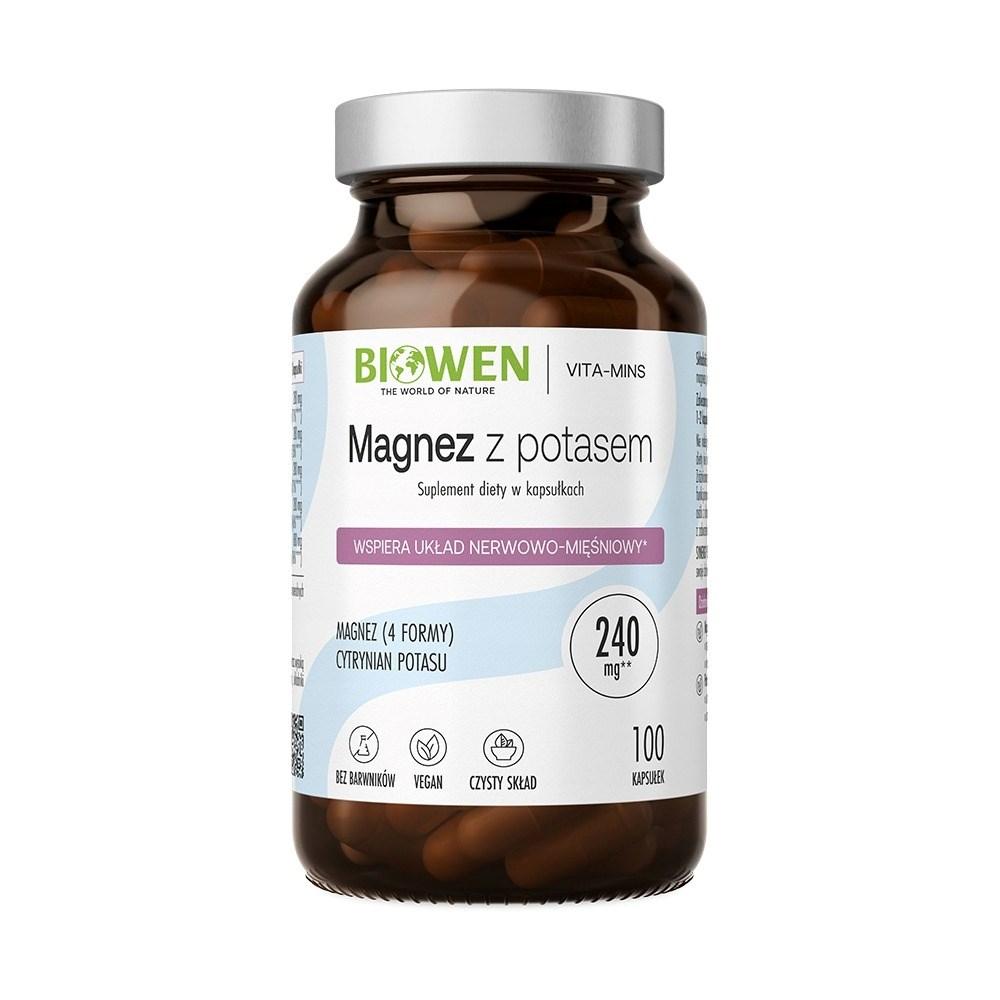 Biowen Magnesium 4x med kalium kosttilskud - 100 kapsler