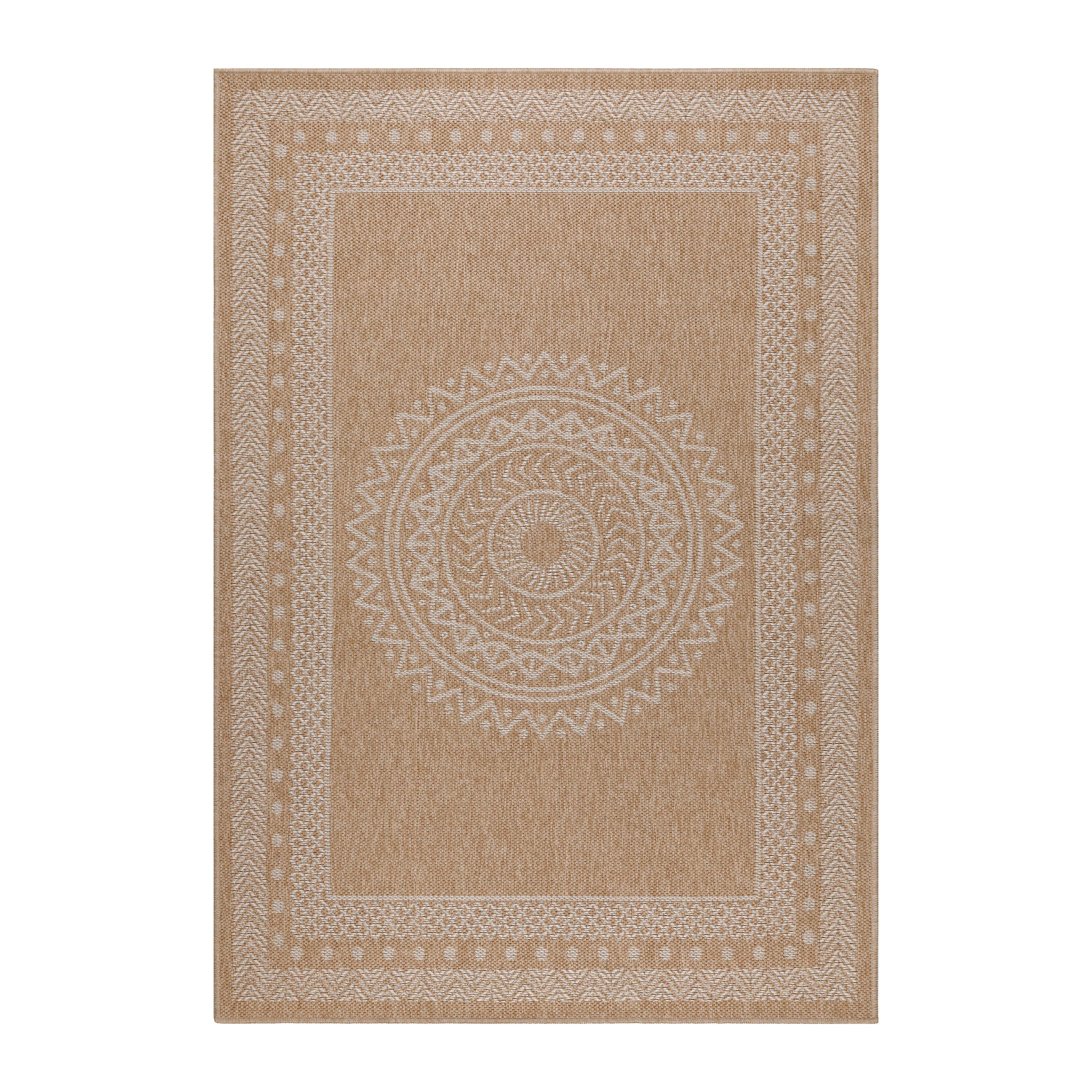 DHAKA vintage udendørstæppe beige rektangulært 120 x 170 cm - 120 x 170 cm